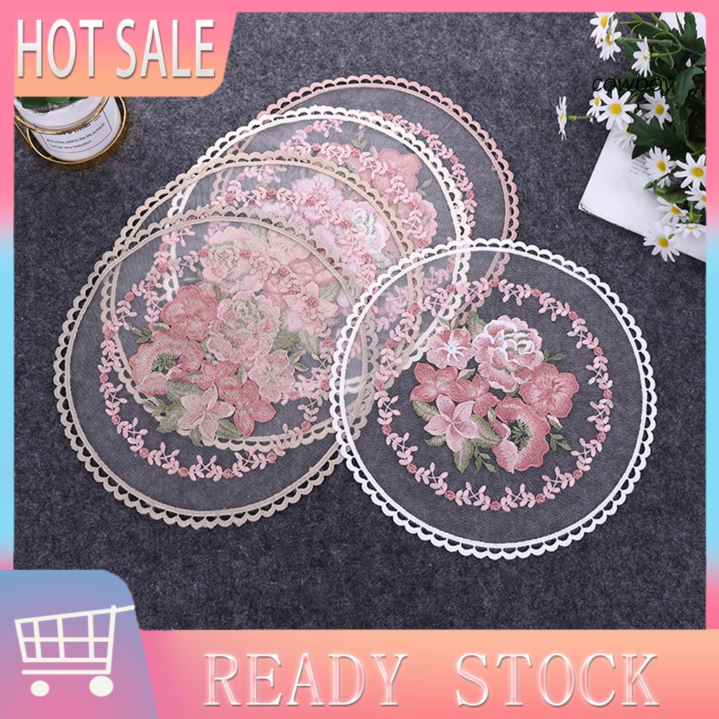 Khăn Trải Bàn Tròn Bằng Vải Sợi Sữa Thêu Họa Tiết Phong Cách Vintage Tinh Tế Tiện Dụng Cho Bữa Tiệc