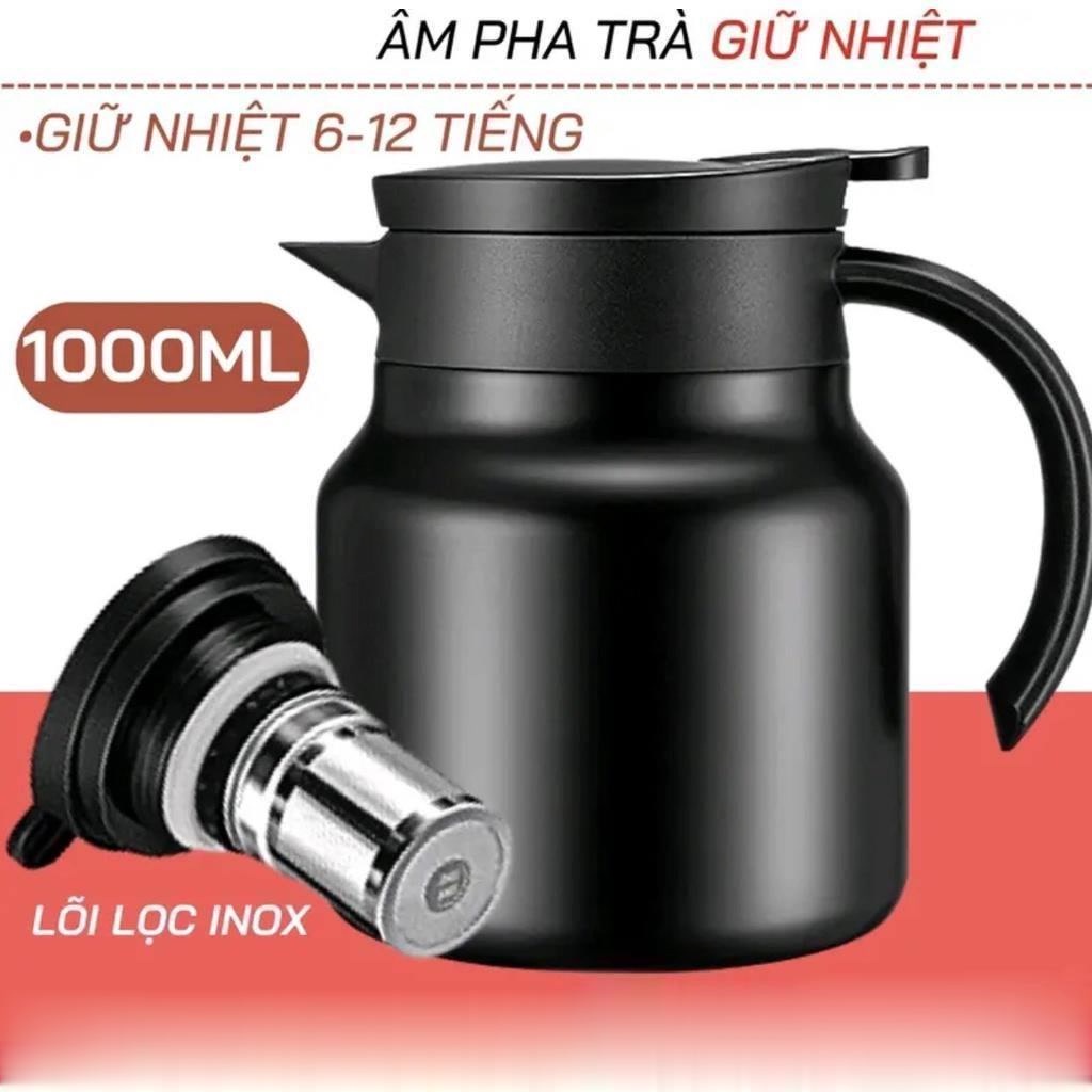 Ấm pha trà, Bình giữ nhiệt inox 316 dung tích 1 lít hàng cao cấp