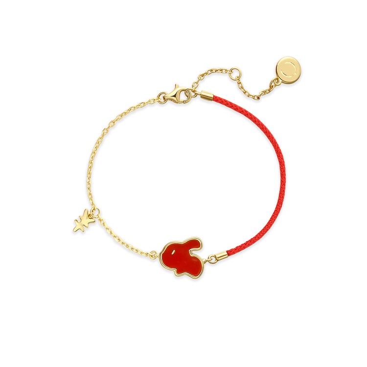 Vòng Đeo Tay Bạc Sterling Đính Đá Ruby Hình Thỏ Hoàng Đạo Chính Hãng 18K Màu Đỏ Dành Cho Bạn Gái