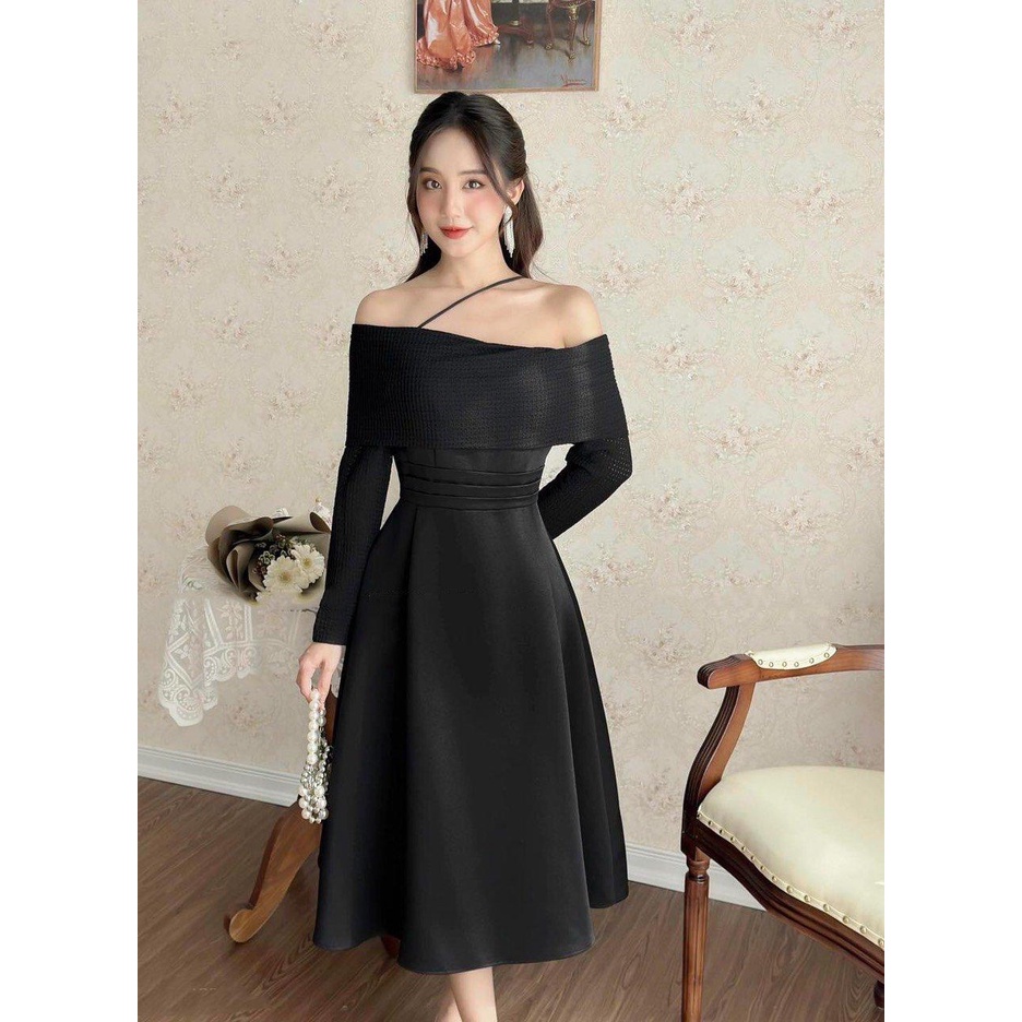 Đầm Dự Tiệc Trễ Vai Tay Dài - YUME Y0689
