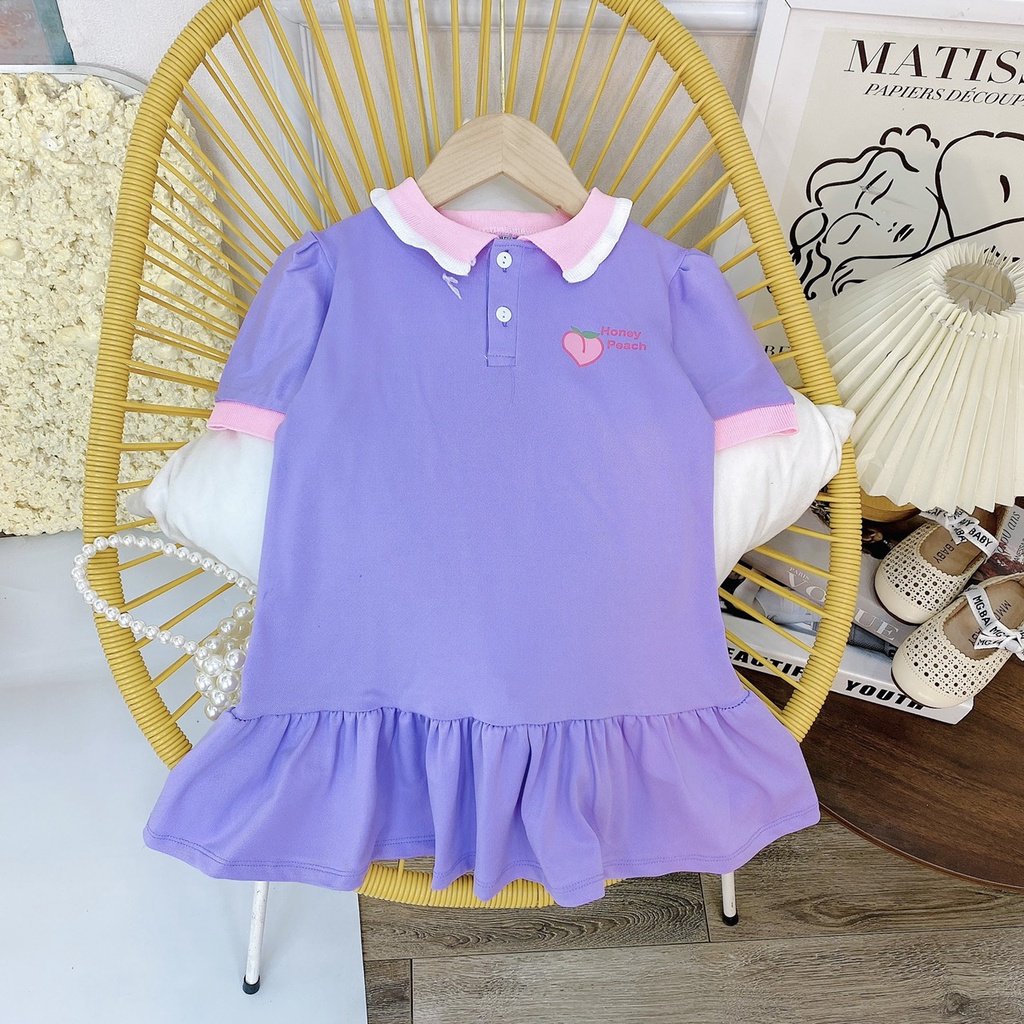 Váy polo cá sấu 3 màu siêu xinh cho bé gái