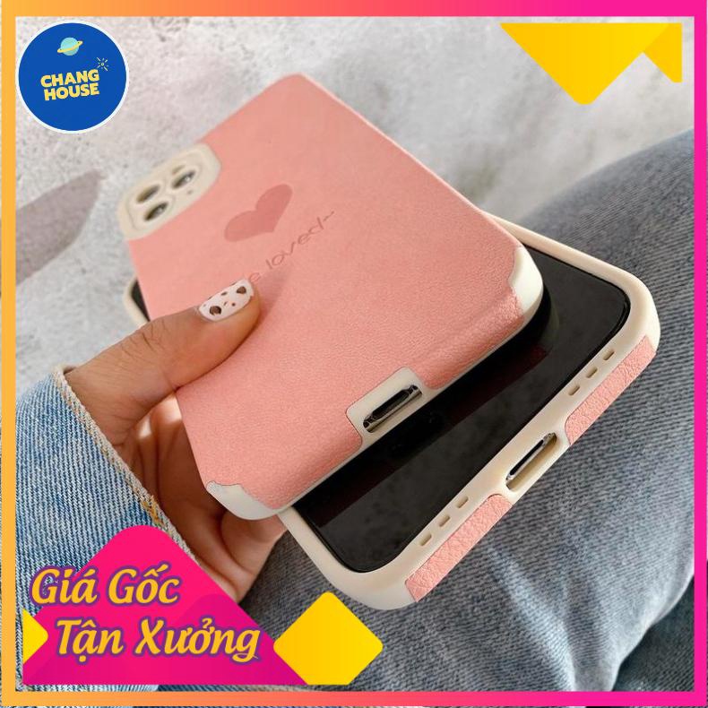 Ốp Lưng Da Sọc Nổi Bảo Vệ Camera Be Loved