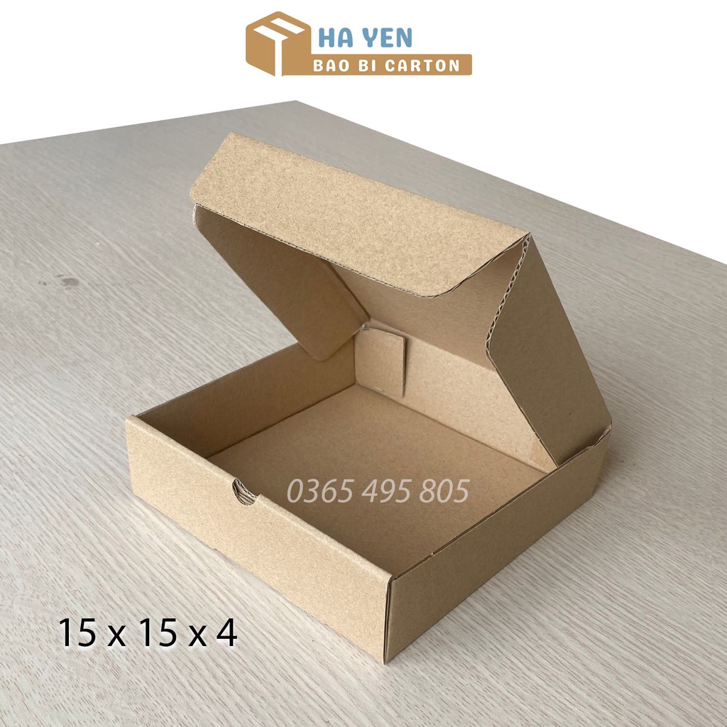Combo 100 hộp Carton nắp gài 15x15x4 cm