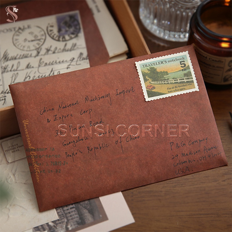 Combo 2 Phong Bì, Bao Thư Giấy Kraft Cổ Điển, Vintage Kích Cỡ 16*11