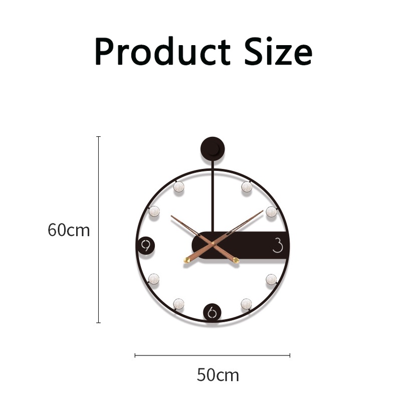 Đồng Hồ Treo Tường Hình Tròn Cỡ Lớn Kiểu Bắc Âu Sáng Tạo Thời Trang