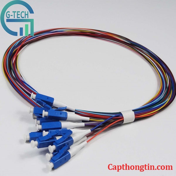 Dây hàn quang Pigtail 12 màu LC/UPC 1.5m , Dây nối quang 12 màu LC/UPC