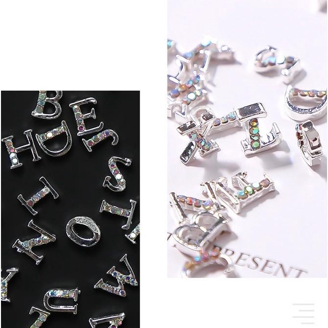 Charm 26 Chữ Cái Đính Đá Trang Trí Móng