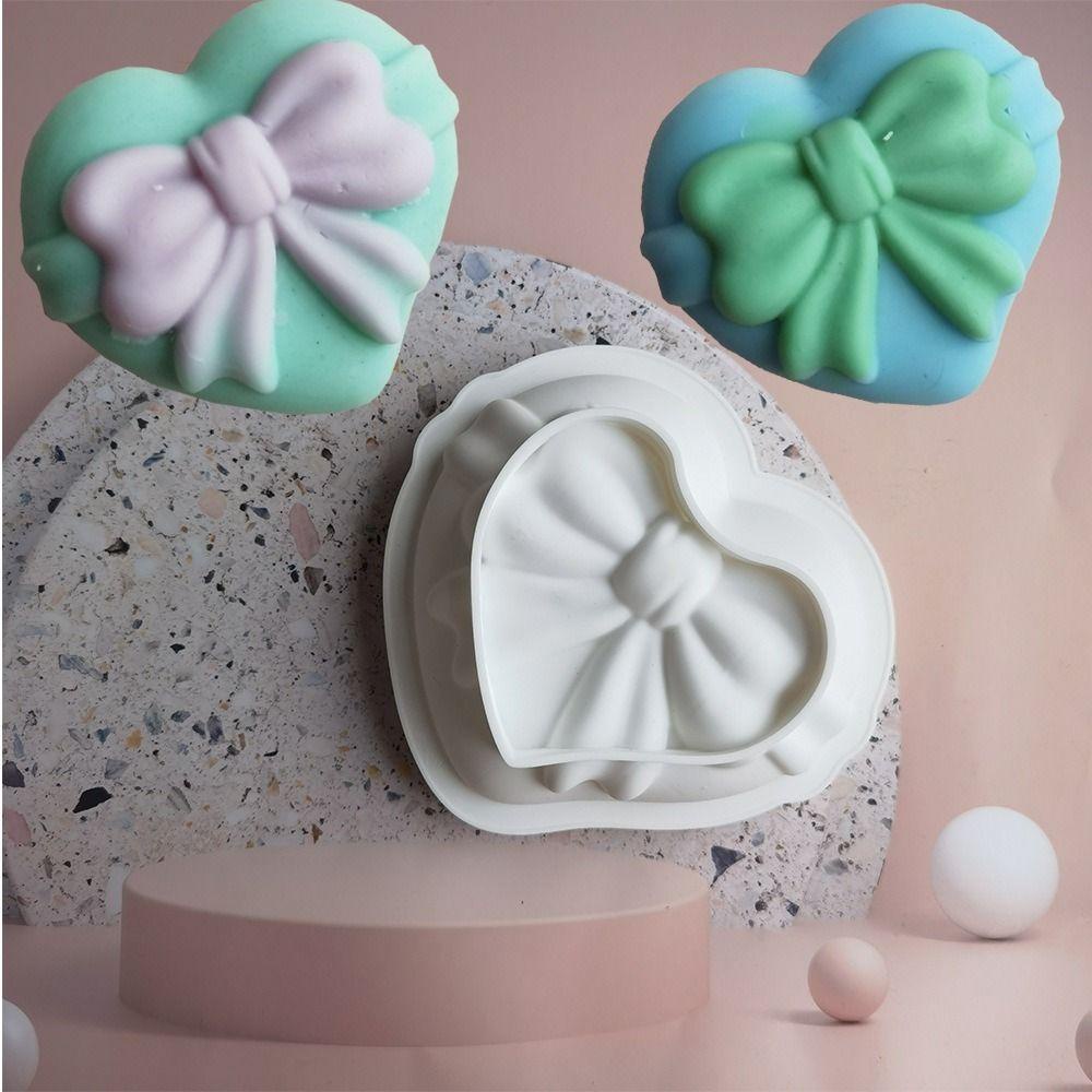 Khuôn Silicone Làm Sô Cô La / Mousse Hình Nơ / Trái Tim Không Mùi Tiện Lợi