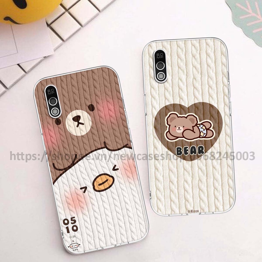 Ốp lưng Vsmart Bee / Bee 3 in hình họa tiết len Bear Cute