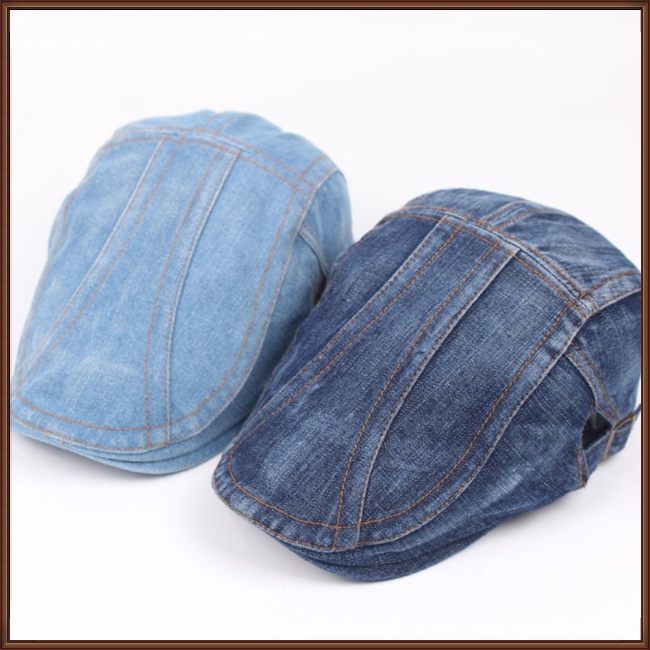 Mũ Beret Vải Denim Thoáng Khí Phong Cách Retro Cho Nam