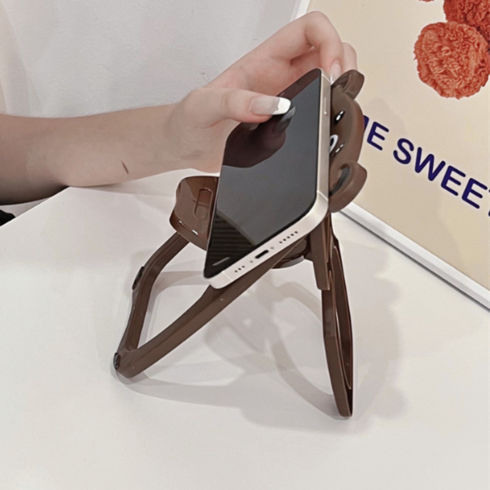 Giá Đỡ Điện Thoại Bằng Silicon Họa Tiết Gấu Hoạt Hình Dễ Thương