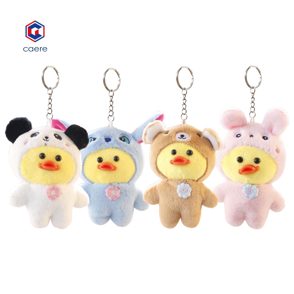 Móc Khóa Vịt Nhồi Bông Mini Màu Vàng Dễ Thương