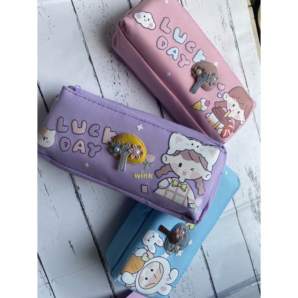 Túi Đựng Bút , Ví bút vải 2 ngăn hình siêu nhân, công chúa, nhân vật hoạt hình ngộ nghĩnh,...bóp viết cute