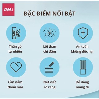 Bút Chì Gỗ 2B Deli ONE PIECE C021 (Giao Mẫu Ngẫu Nhiên)