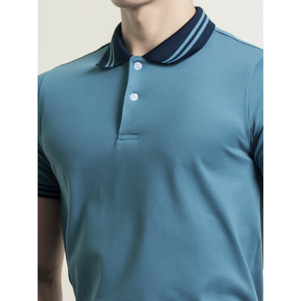 Áo Polo Nam Cộc Tay Ceffylo Phối Cổ Màu Xanh Mint Chất Liệu Cotton Kiểu Dáng Trẻ Trung Thoải mái Form Slimfit