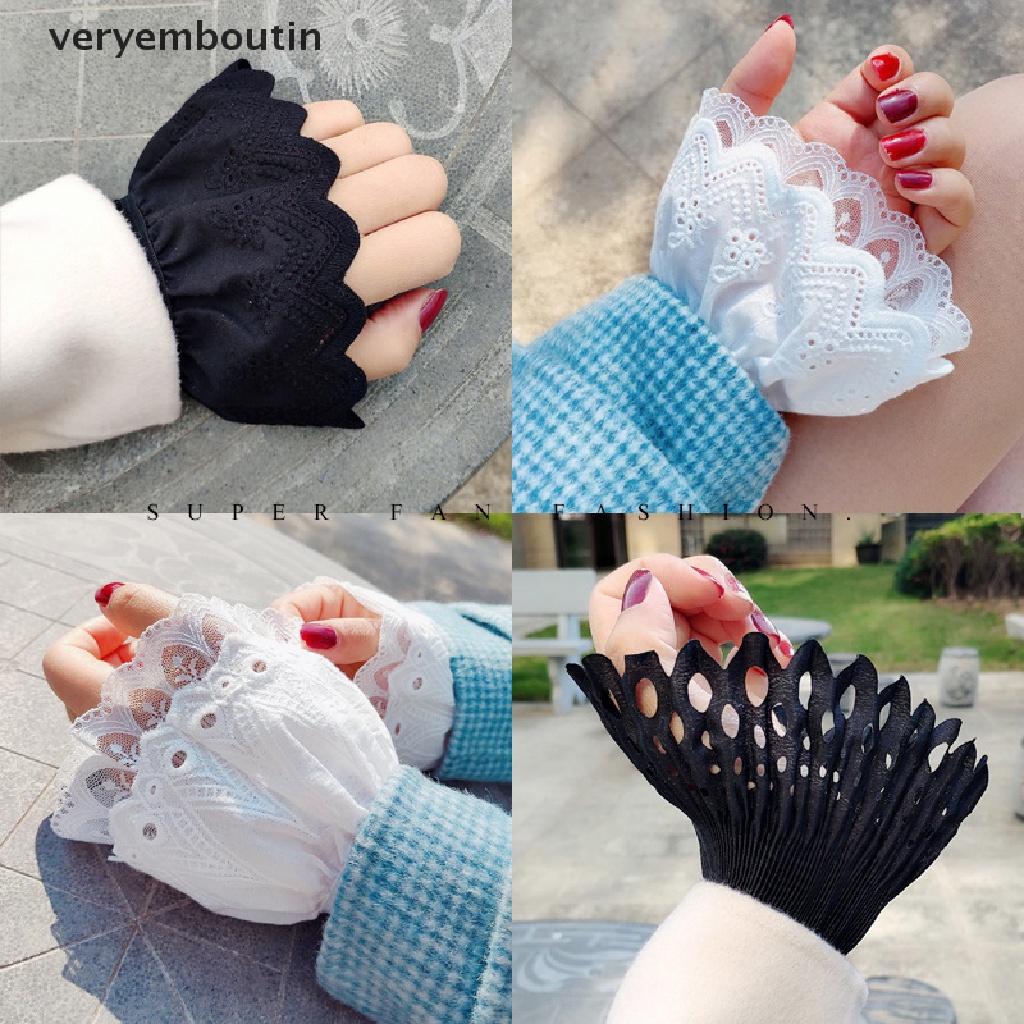 1 Cặp Ống Tay Áo Giả Hai Lớp Họa Tiết Hoa Thời Trang Xuân Thu