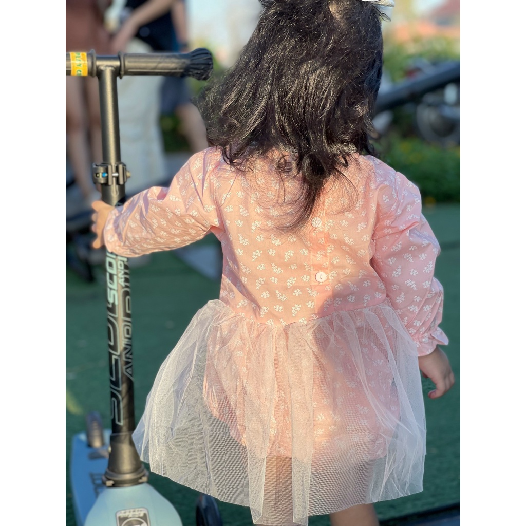Body bé gái SELINE SODA KIDS chất liệu hoa nhí thô mềm, thiết kế voan tiểu thư, phong cách Hàn Quốc