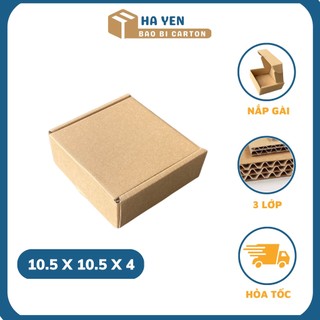 10,5x10,5x4 cm - 1 hộp carton nắp gập 10,5 x 10,5 x 4 cm