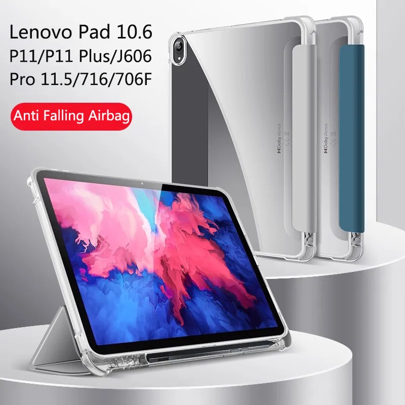 Vỏ máy tính bảng cho Lenovo Xiaoxin Pad 2022 10.6 / 11 inch Pad Plus 11 inch với nắp giữ bút chì cho Ốp lưng đứng LenovoTab P11 / P11 Plus Funda