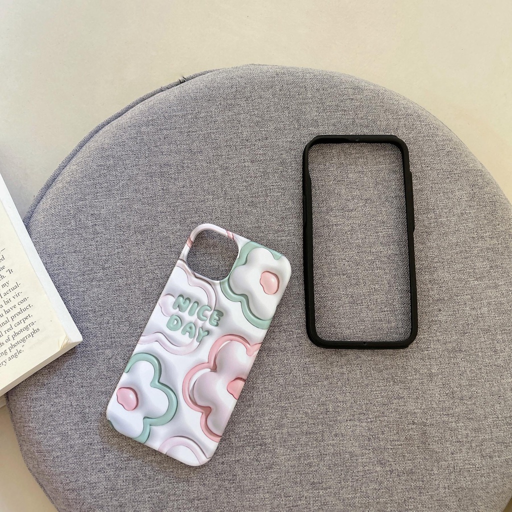 Ốp Điện Thoại Tpu Silicon Mềm Chống Sốc 2 Trong 1 in Họa Tiết Hoa Đơn Giản Cho iPhone 14 13 12 11 Pro Max