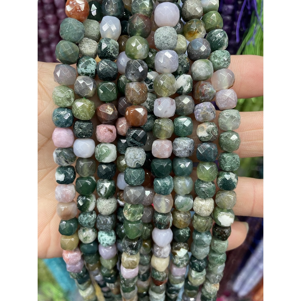 Chuỗi Hạt Đá Khối Lập Phương Kích Thước 6mm / 8mm / 6mm