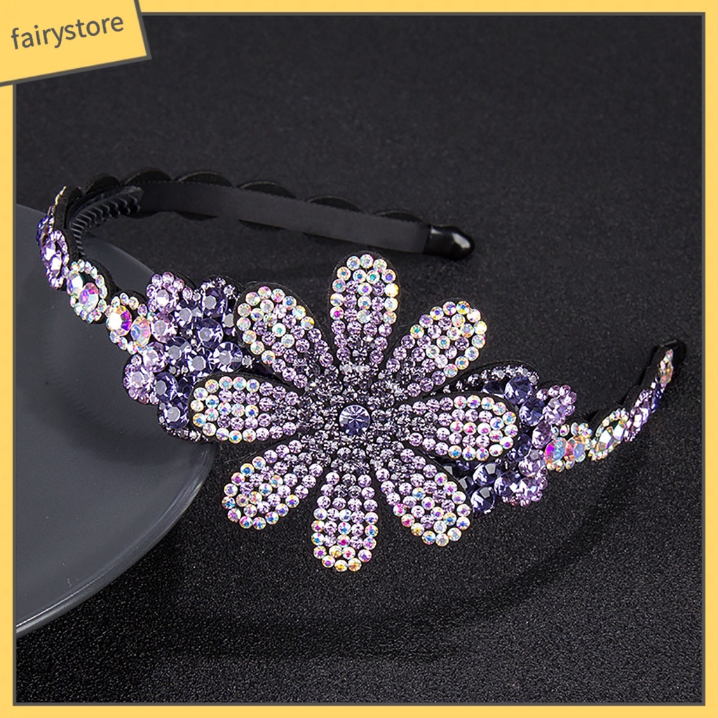 Cài Tóc Giả Da Đính Hoa Lấp Lánh Thời Trang Hàng Ngày Cho Bạn Gái [Fairy1]