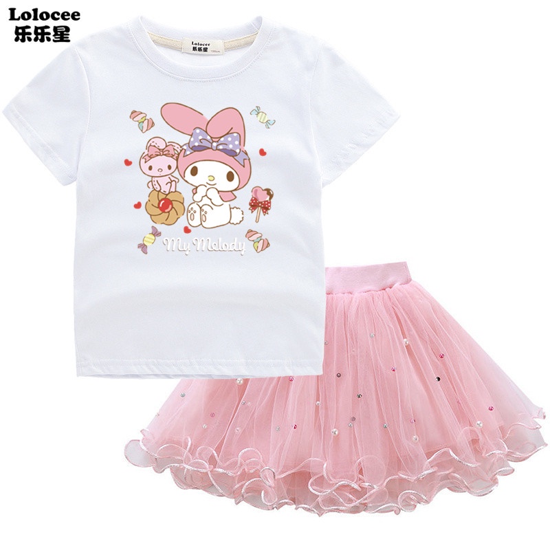 Bộ Đầm 2 Món In Họa Tiết My Melody Dễ Thương Thời Trang Cho Bé Gái