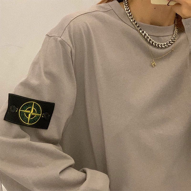 Áo Thun Cotton Cơ Bản Tay Dài 5 Màu Mẫu Hòn Đảo Đá Cơ Bản Unisex Bán Chạy