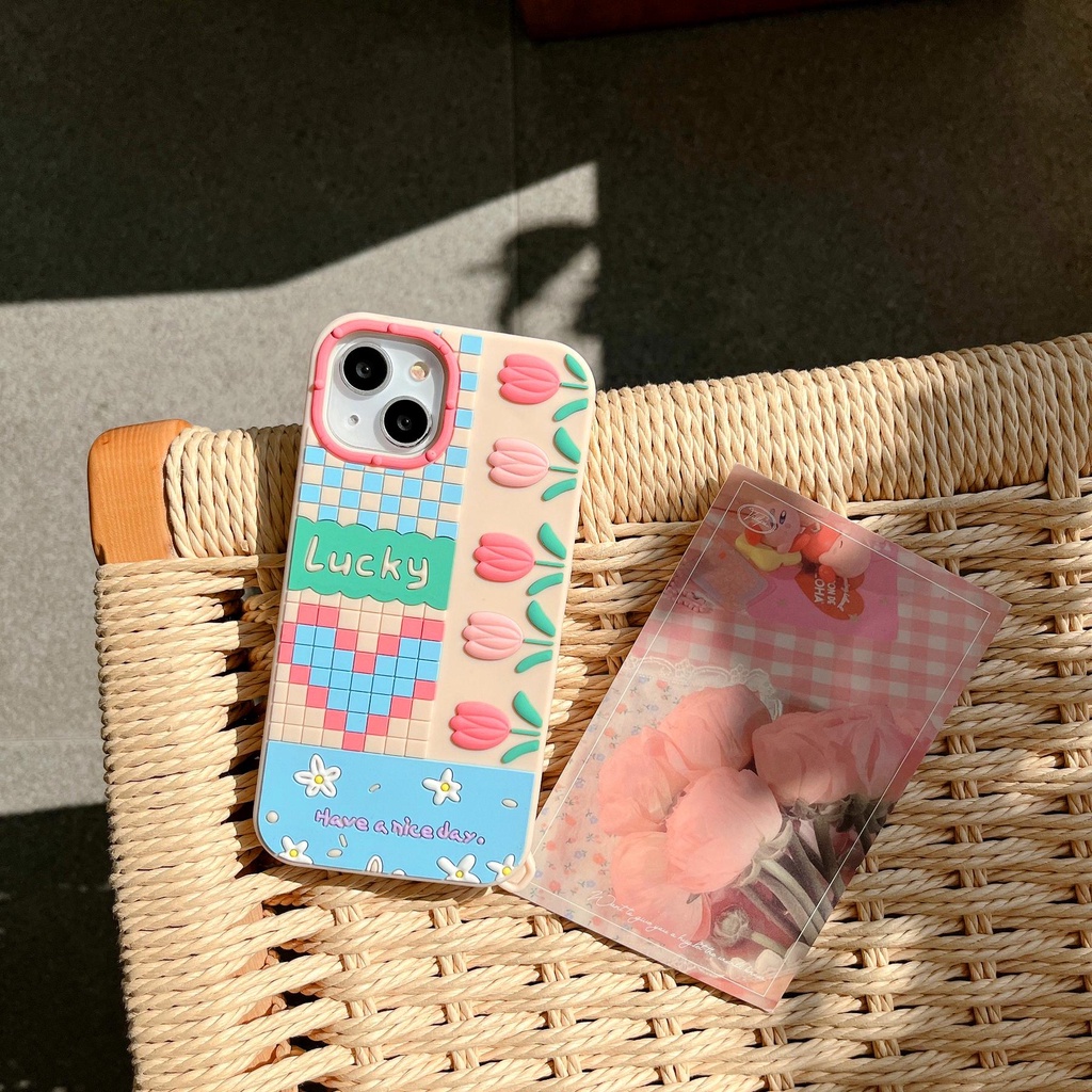 Ốp Điện Thoại Silicon tpu Mềm Hình Hoa Tulip Cho iPhone 11 13 12 14 Pro Max XS Max X XR 7 8 +