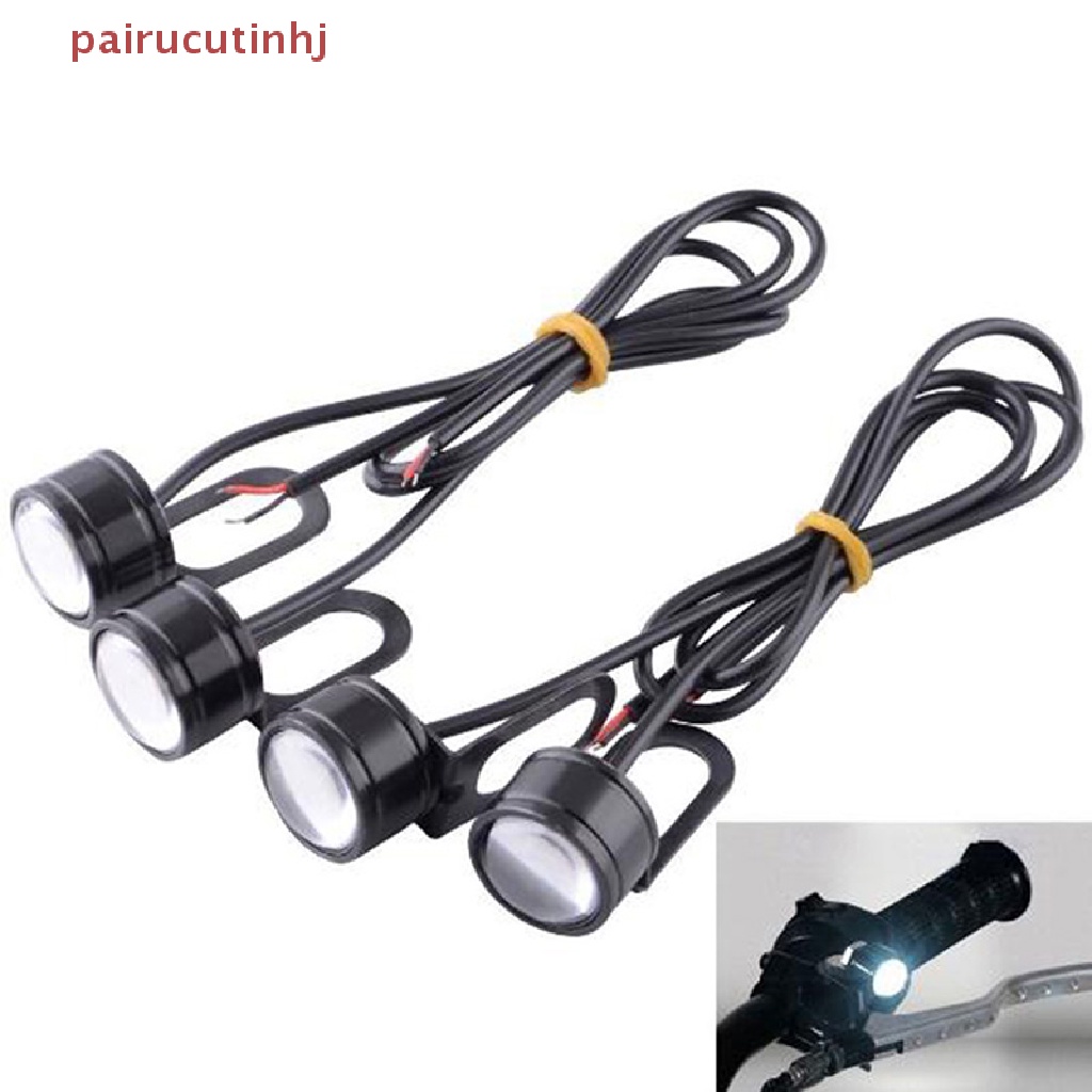 2 Đèn LED 3 Bóng 12V Mắt Đại Bàng Trang Trí Gương Chiếu Hậu Xe Máy