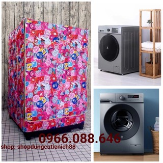 [Vải dù xịn không nổ vỏ] Áo Trùm Máy Giặt Cửa Trước Lồng Ngang Vải Dù Siêu Bền Chống Mưa Nắng Nóng, mẫu tam giác cam