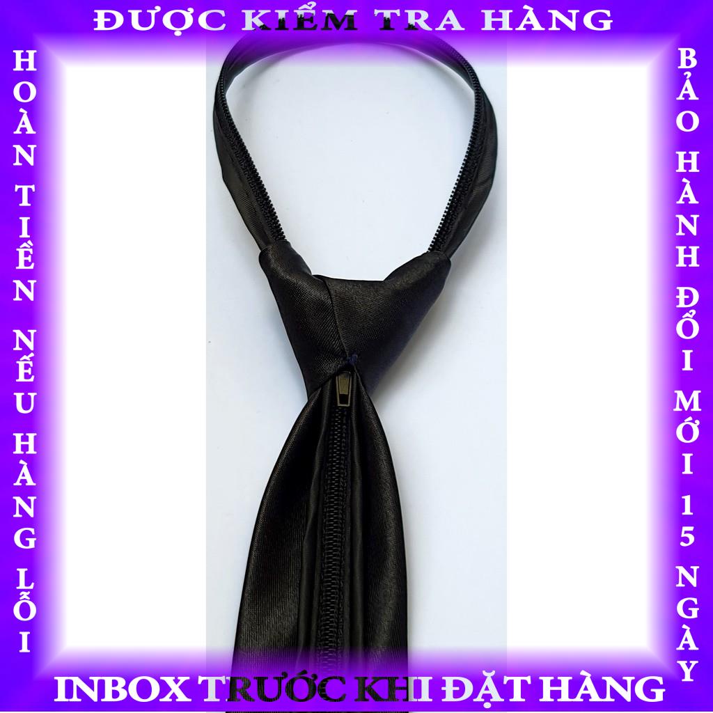 Cà vạt, Cavat Đen Dây Kéo Bản Nhỏ Thắt Sẵn 5cmx35cm vandung