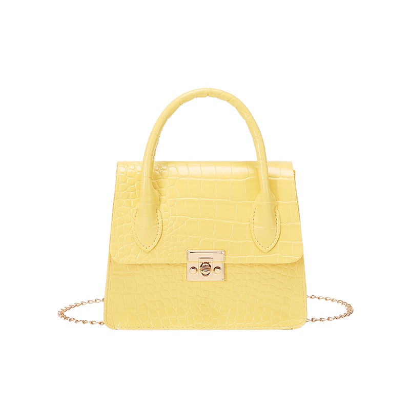 Túi Đeo Chéo Vuông Nhỏ Đựng Điện Thoại Họa Tiết Da Cá Sấu Có Khóa Cho Nữ