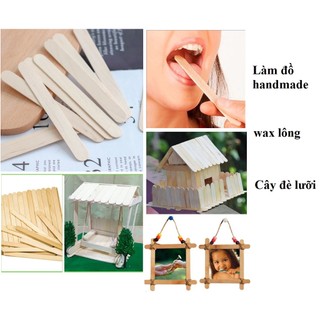 10 que kem gỗ làm đồ handmade, que đè lưỡi, wax lông, que tính cho bé