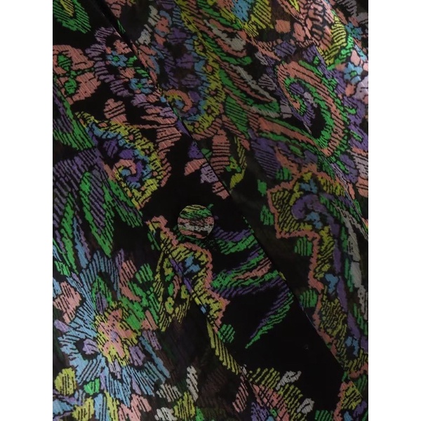 Made in Morocco - áo sơ mi Zara voan hoa lụa xanh trầm AH1SMVG40N10