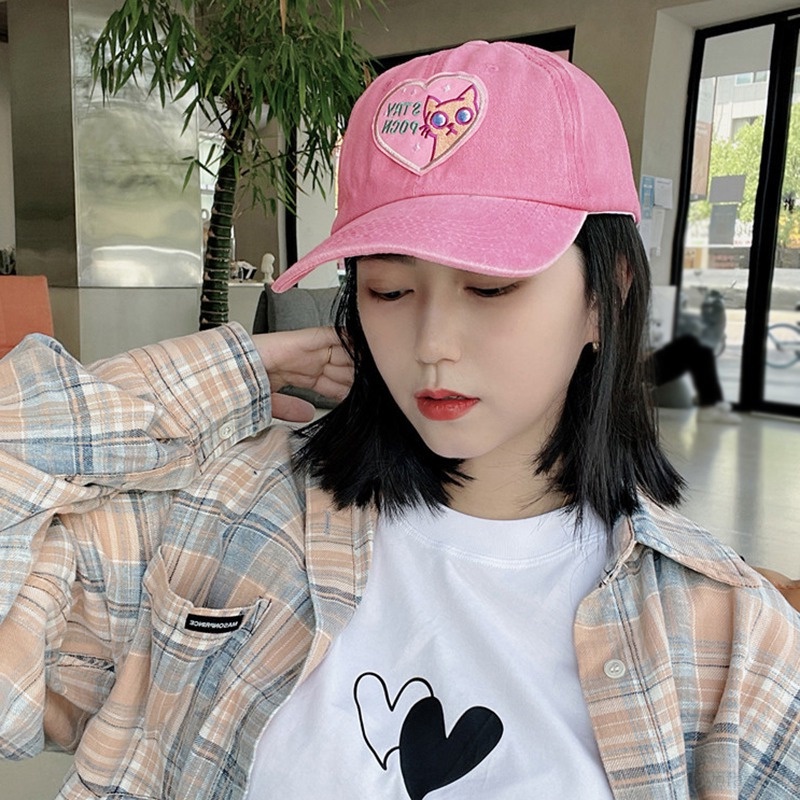 Mũ Lưỡi Trai Thể Thao Mềm Mại Thêu Họa Tiết Phong Cách Hàn Quốc