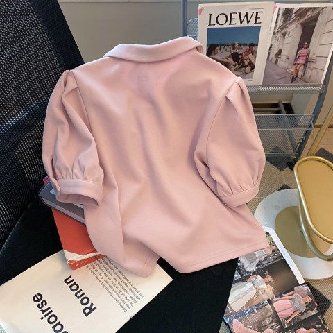 Áo polo Tay Phồng Thời Trang Mùa Hè Phong Cách Retro Cho Nữ