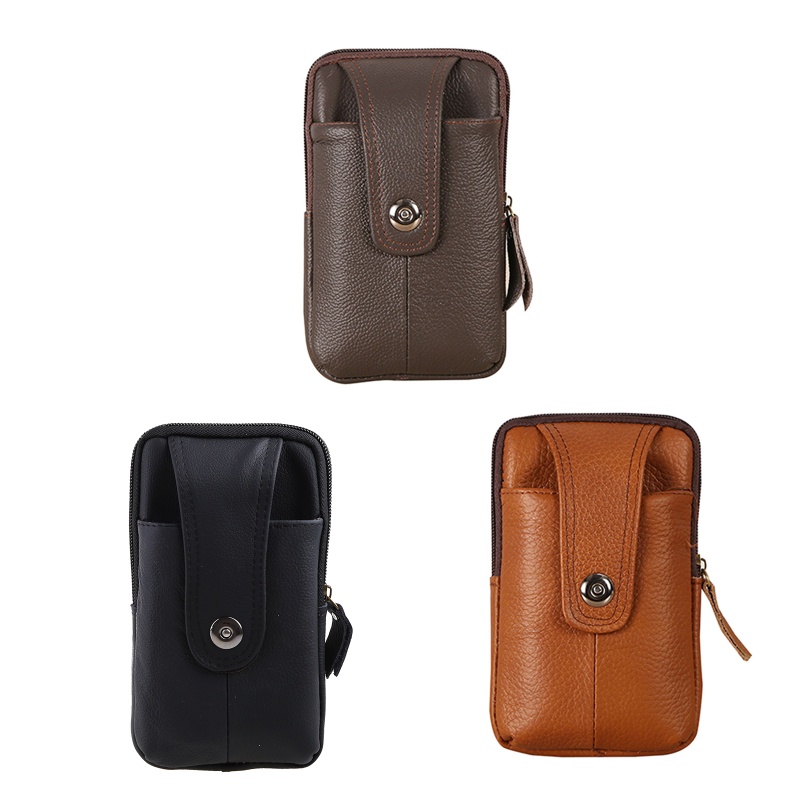 Túi Da Bò Đeo Hông Đựng Điện Thoại Phong Cách Vintage Cho Nam
