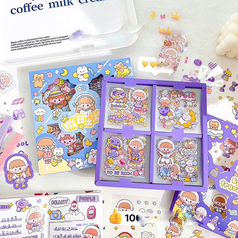 Sét 25 Tấm Sticker Cute Trang Trí Dán Tập Vở, Điện Thoại, Máy Tính, Laptop, Bình Nước Dễ Thương