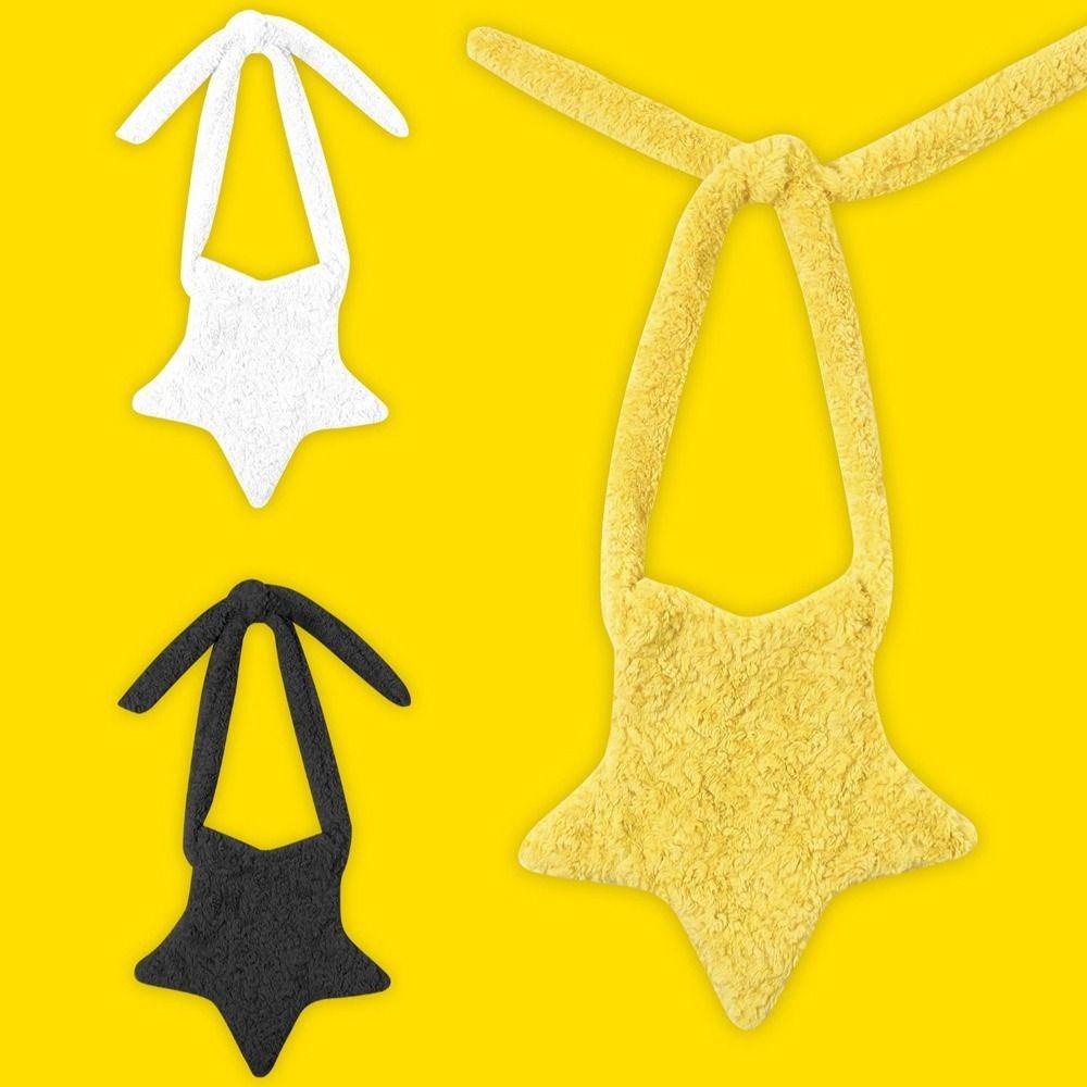 CLEOES Túi Đeo Chéo Vai Bằng Vải Bông Hình Ngôi Sao Kích Thước Lớn Y2K Dễ Thương Có Khóa Kéo