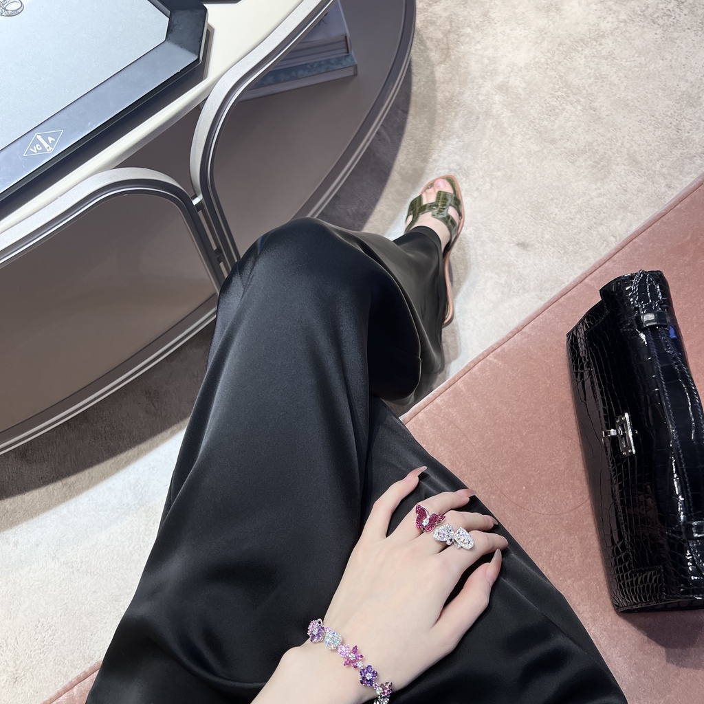 Quần Tây Vải Satin Hai Lớp Phong Cách Mới Mùa Hè Cho Nữ Giới Hạn FBB 2022