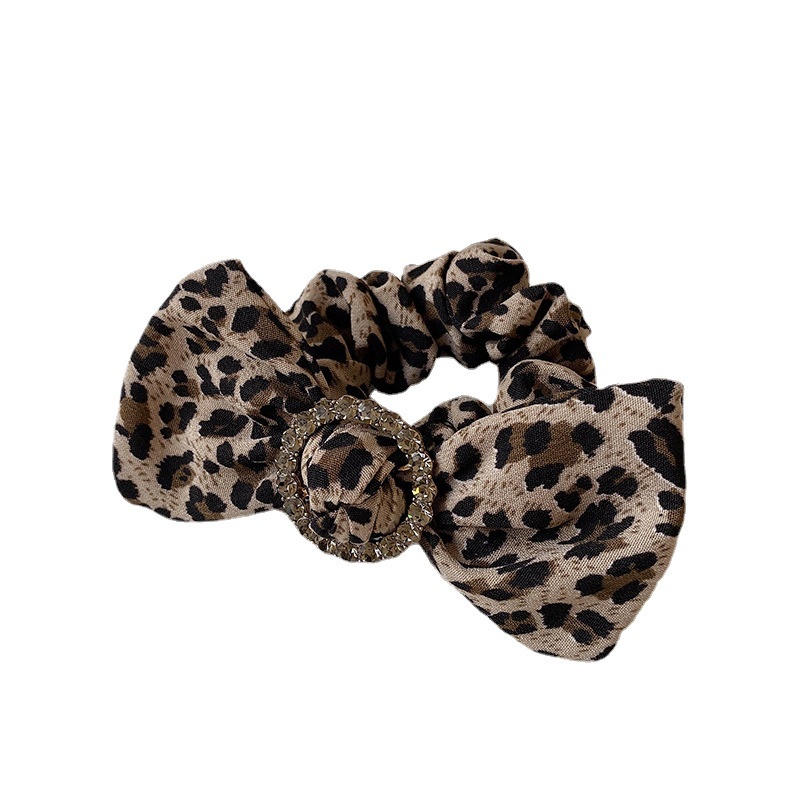 Dây Cột Tóc Cao Su Co Giãn In Họa Tiết Da Báo Thời Trang Cho Nữ