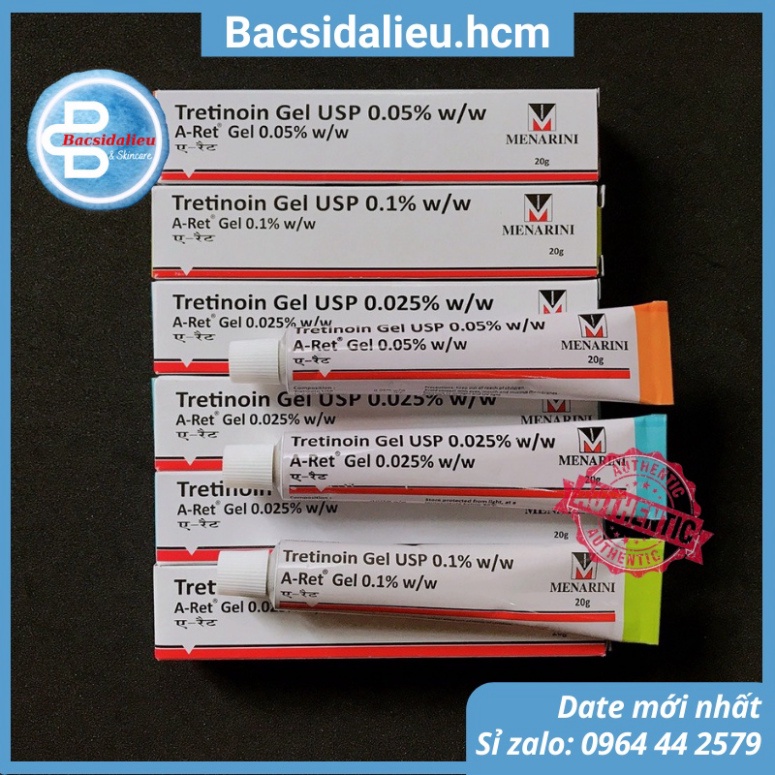Tretinoin Retacnyl cream  0.1% - 0.05% - 0.025% kem giảm mụn Aret, chống lão hóa, tre tretinol