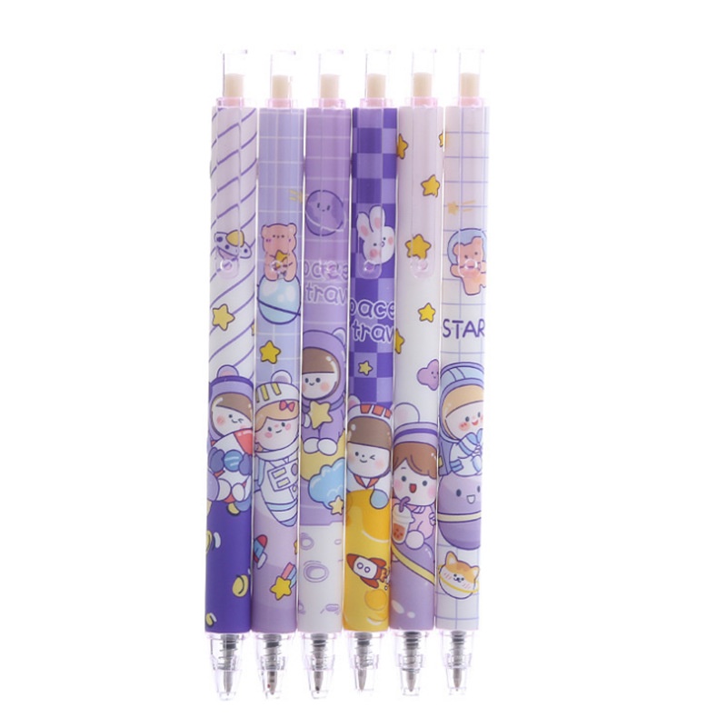 1 Bút Mực Gel Ngòi 0.5mm In Hình Hành Tinh Màu Tím Ngẫu Nhiên