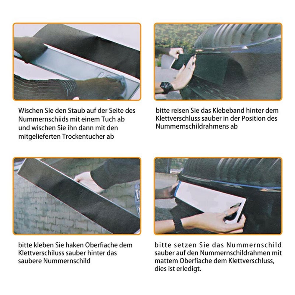 Bộ 2 Giá Đỡ Biển Số Xe Hơi / Xe SUV Không Khung Màu Đen Chống Thời Tiết