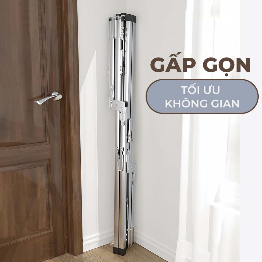 Sào Phơi Quần Áo Có BÁNH XE Tặng 20 móc chống bay Loại Giàn, Giá INOX Gấp Gọn, Treo Đồ Thông Minh Dạng Cây | BigBuy360 - bigbuy360.vn