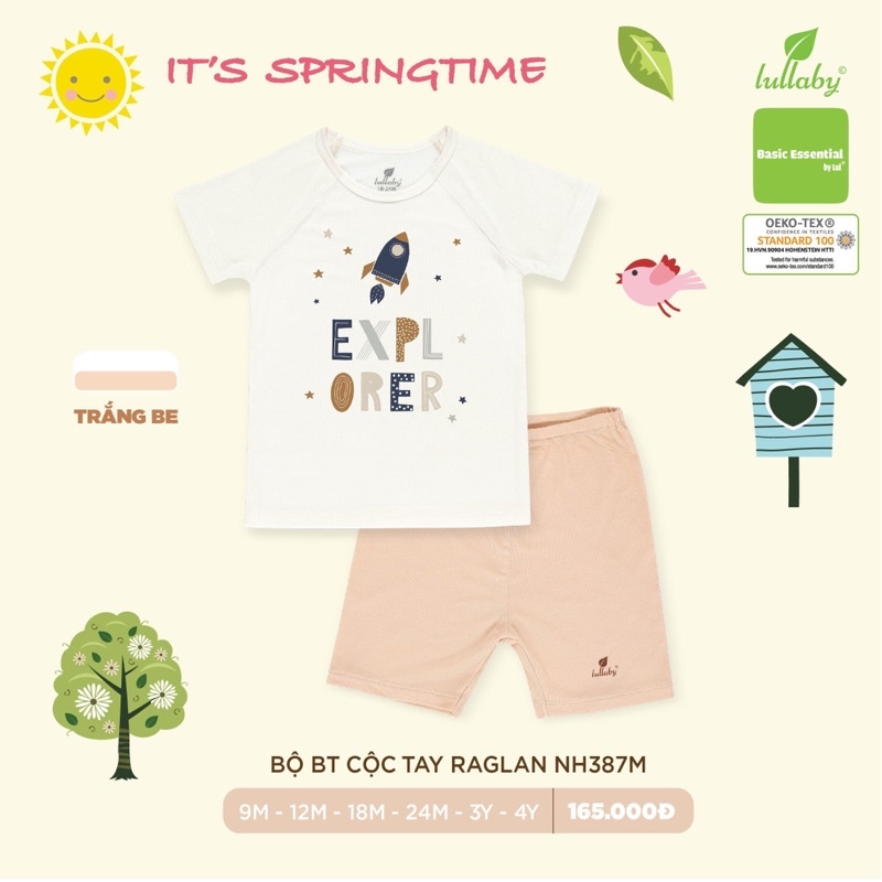 LULLABY - Bộ cộc tay Lullaby siêu mềm mát cho bé trai/bé gái