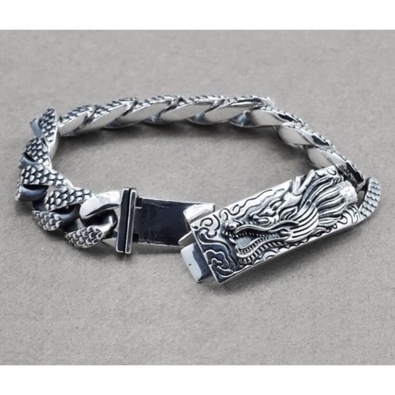 Lắc tay Bạc nam Thần Long Bạc Thái 925 vhmart38