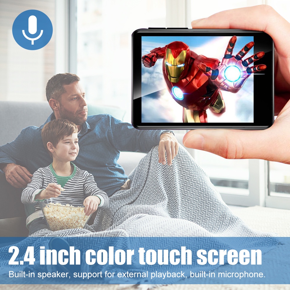 VIRWIR Máy Nghe Nhạc MP3 Màn Hình Cảm Ứng 2.4 &quot;64G Bluetooth