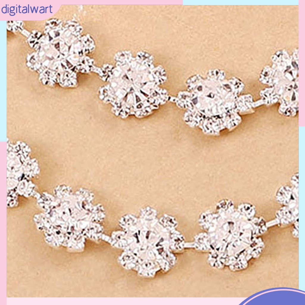 [DIWA] 1 Set Vòng cổ Và Bông Tai Bằng Hợp Kim Lấp Lánh Thanh Lịch